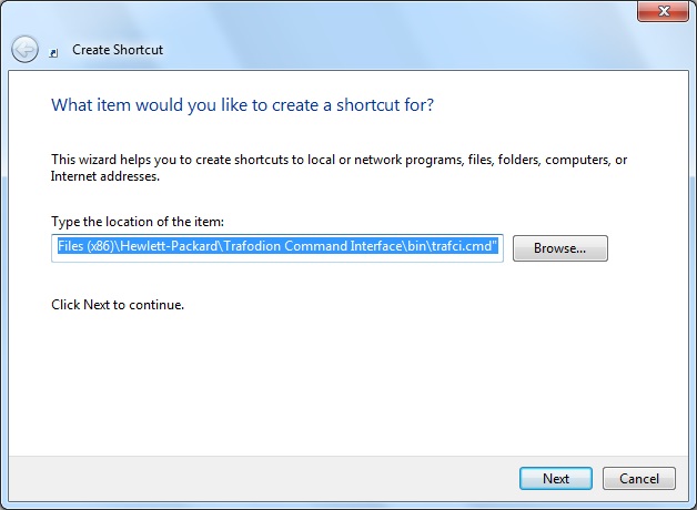 Select shortcut from menu
