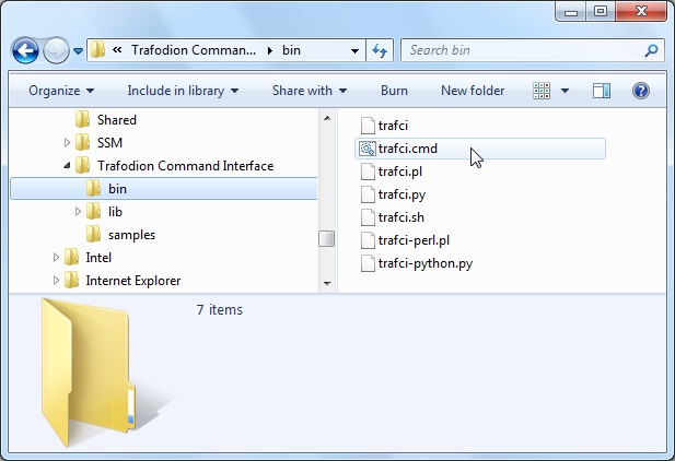 Navigate to bin folder