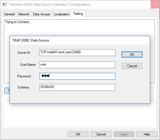 Windows ODBC Admin Create Data Source Test Connection Screen