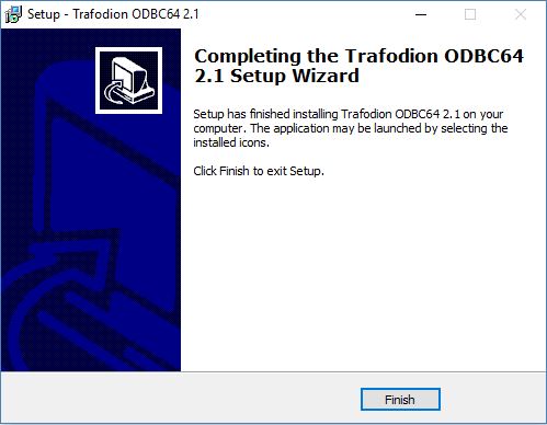Windows ODBC Install Finished Screen