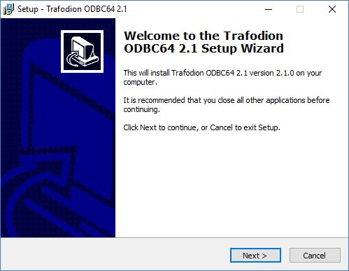 Windows ODBC Installer Welcome Screen