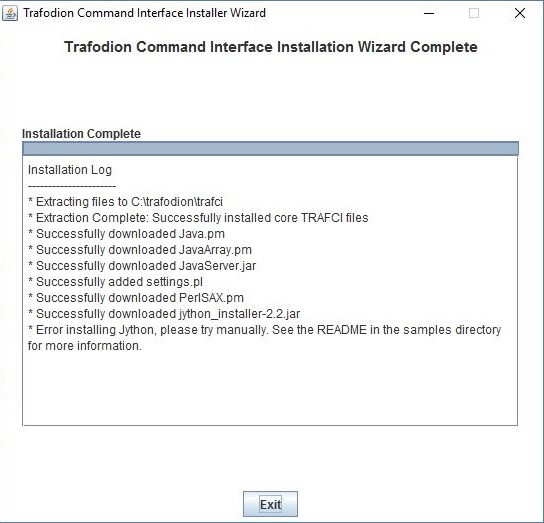 trafci installation complete