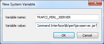 New System Variable dialog box