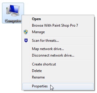 Select computer properties